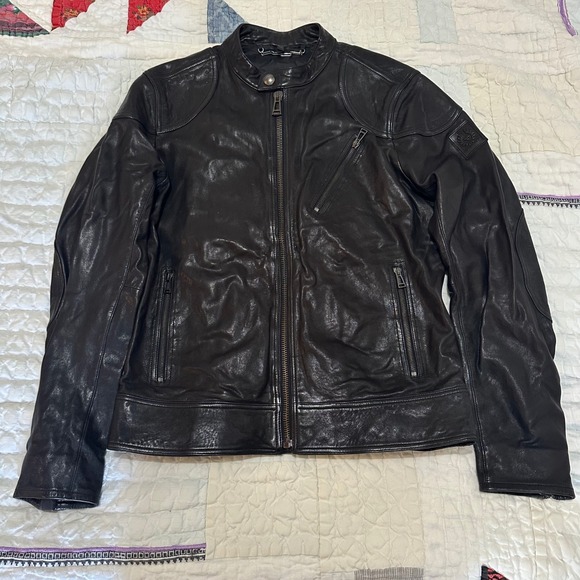 Belstaff Other - Belstaff Leather Jacket Black Cafe Racer Moto Size 50